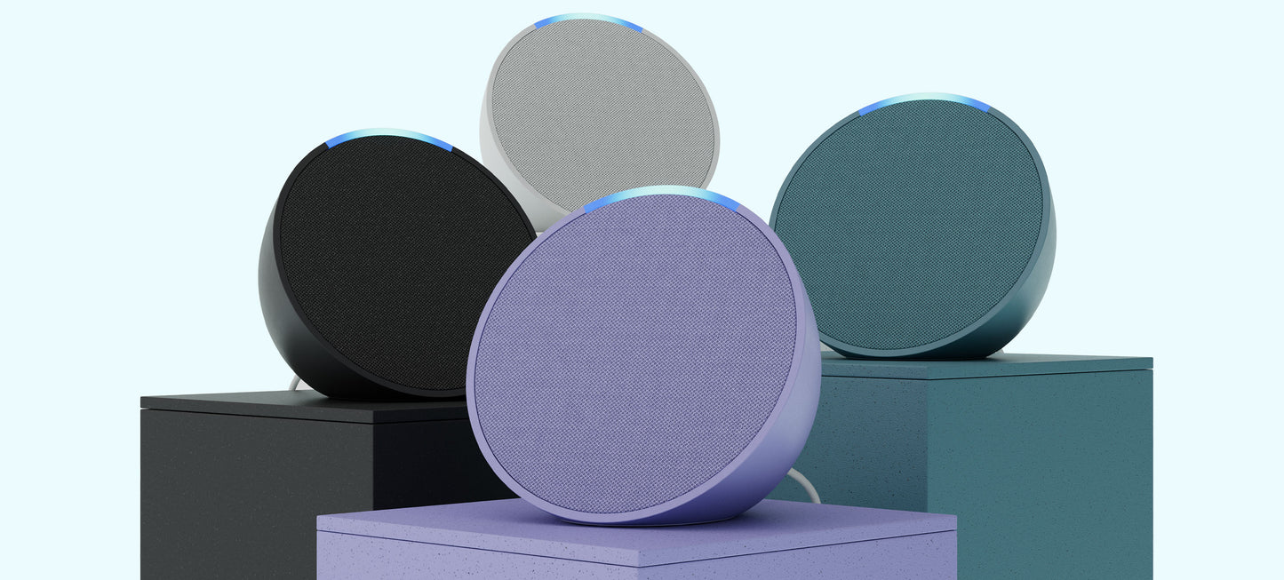 Echo Pop | Enceinte connectée compacte au son riche, avec Alexa | Lavande