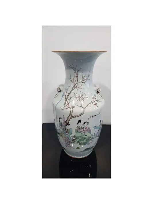 Imposant vase chinois a tête de lions. Porcelaine de chine | kamdou